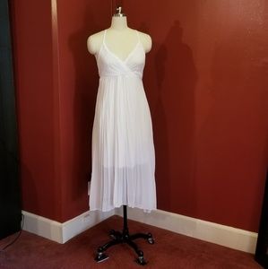 White dress with venice lace trim
